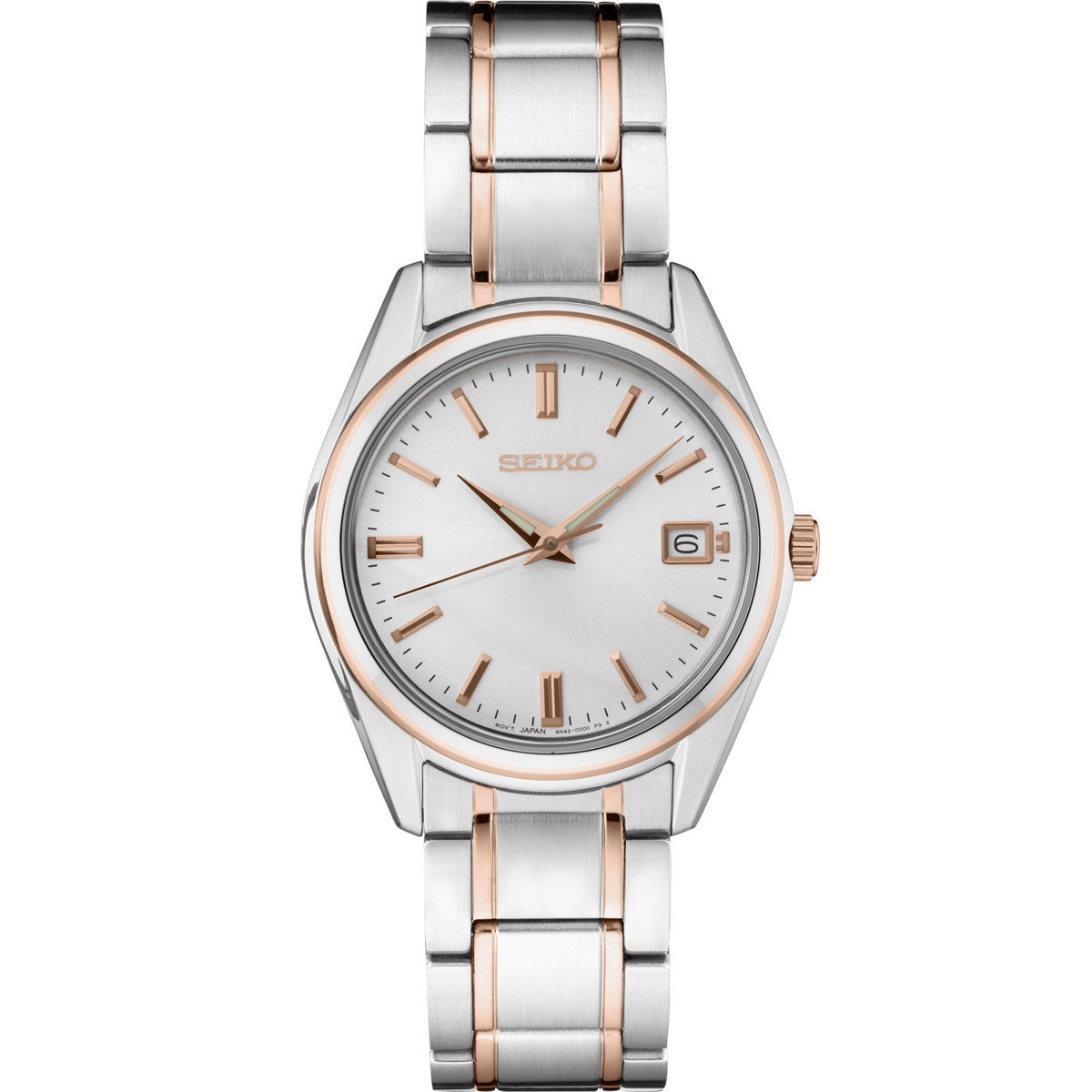 Seiko Ladies' Stainless Steel Watch with Rose Gold Bracelet SUR322 - Sage  Jewelers