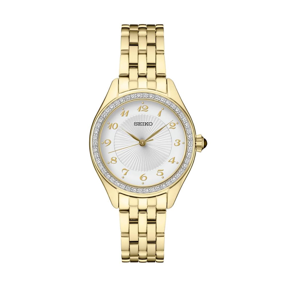 Seiko Essentials Ladies Crystal Bezel Gold Plated Quartz  display picture 2