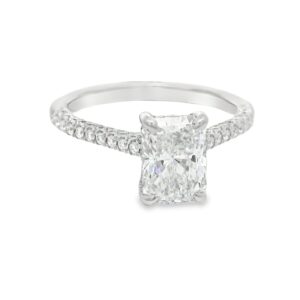Lab-Grown 1.55ct Radiant Diamond Engagement Ring in 14K White Gold
