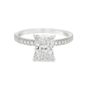 14K Gold Lab-Grown Emerald Engagement Ring with Diamond Accents