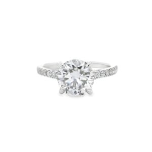 14K Gold Lab-Grown Diamond Engagement Ring with Side Stones