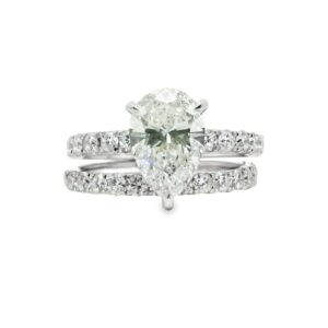 14K Gold Lab-Grown Diamond Pear Engagement Ring Bridal Set