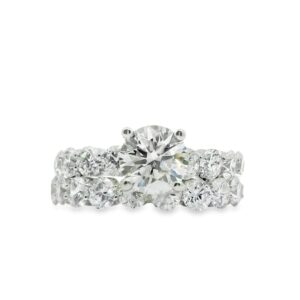 Lab-Grown Round Diamond Engagement Ring in 14K White Gold 4ctw Bridal Set