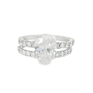 14K Gold Lab-Grown Diamond Oval Engagement Ring 2.05ct F VS1