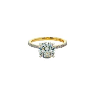 14K Yellow Gold Lab Grown Round Diamond Engagement Ring - 2.05 CT - Size 7