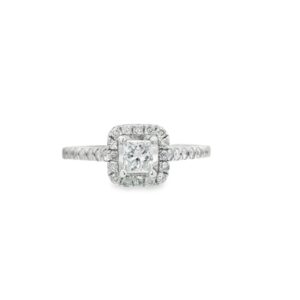 14K White Gold Princess Cut Diamond Engagement Ring