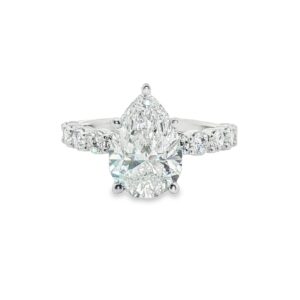 14K White Gold Lab-Grown Pear Engagement Ring