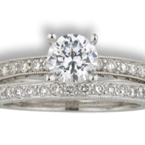 10-00275 Ring 14KT WG .16TWD Semi Mount, 4 Prong 6MM Engagement