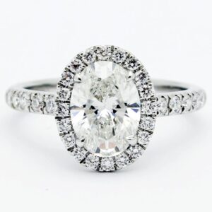 14K White Gold 1.77 Carat Lab Grown Diamond Oval Engagement Ring