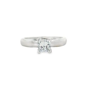 14K White Gold Princess Cut Semi-Mount Engagement Ring