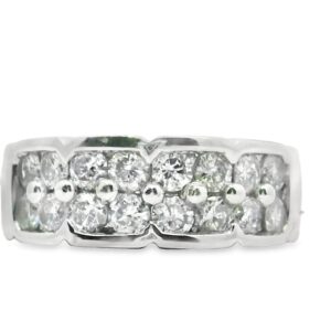 Platinum 16 Diamond Band 1.49ct in a Double Row 10.7gm
