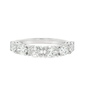 14K White Gold 6 Lab Grown Oval Diamond Ring
