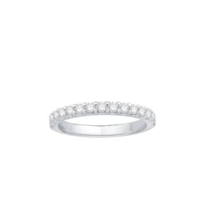 14K White Gold Diamond Wedding Band