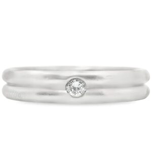 Men's Platinum 5mm Grooved Wedding Band with a .10ct Diamond 14 grams