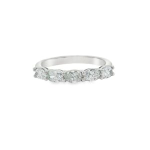 Womens Platinum Oval Diamond Ring