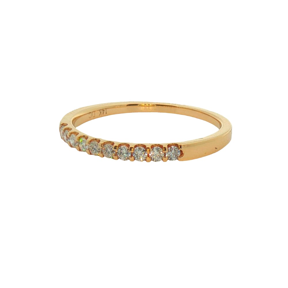 14K Yellow Gold Diamond Prong Set Band 0.20ctw