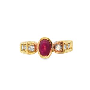 14K Yellow Gold Ruby Ring