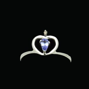 Sterling Silver Tanzanite with Diamond Ring