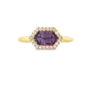 14K Gold Diamond and Amethyst Ring