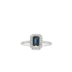 14k 1.84g, sapphire .59ct, dia (34) .29ct ring