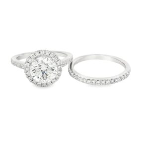 14kt White Gold Lab Grown Diamond Engagement Ring with 2.03ct Center Stone