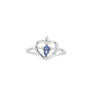 Sterling Silver Tanzanite and Diamond .02ct Ring