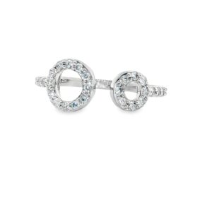 10K Natural Diamond Open Circle Fashion Ring