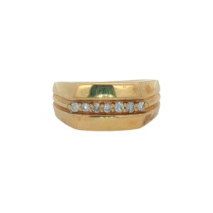 14K Yellow Gold Fancy 7 Diamond Ring