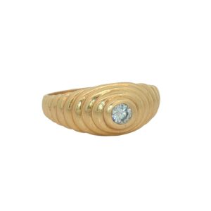 Mens' 14K Yellow Gold "Beehive Style" Diamond Ring