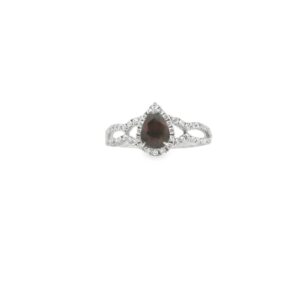 14K White Gold Ruby 0.86ct with 48 Round Diamonds 0.36ct 2.5g Ring