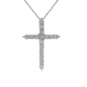 14k WG .50ct Dia Cross Pendant