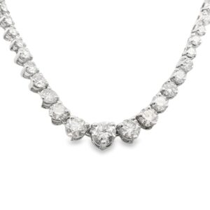 14K White Gold 159 Diamond Necklace 7.01ct, set in 3 prongs, Diamond Necklace