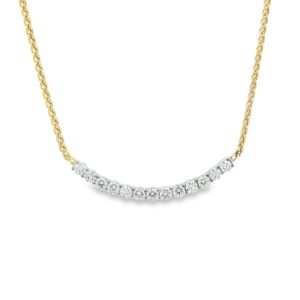 14K Yellow/White Gold U-Shape Lab-Grown Diamond Necklace