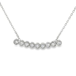 Sterling Silver 16" Pendant Chain Necklace with cubic zirconia