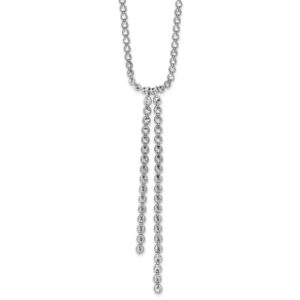 Sterling Silver Rhodium Plated Necklace with 2 Extensions (4mm - 18 inch)