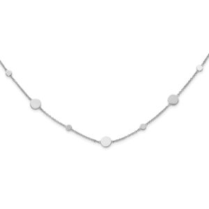 Leslie's 14k White Gold Polished Disc Necklace