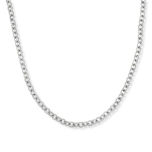 18" Textured Oval Link Necklace by Franco Stellari