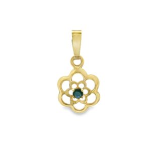 95-00537 Pendant 14KT YG Flower w/small Sapphire in Center
