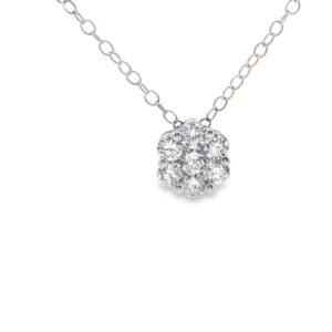 925 Silver Lab Grown (7) Dia 1/2 Ct.Tw. Fashion Pendant