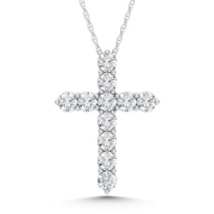 10K White Gold Lab Grown Diamond 7/8 Ct.Tw. Cross Pendant