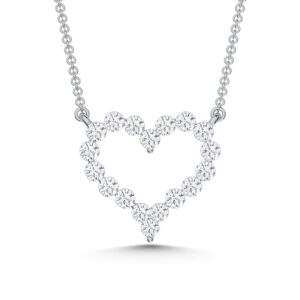 10K White Gold Lab Grown Diamond 1/4 Ct.Tw. Heart Necklace