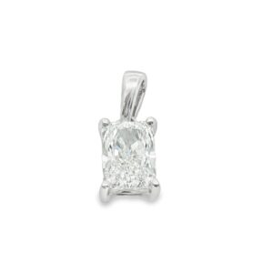 Lab-Grown Radiant Diamond Pendant in 14K White Gold - Tasha R. Collection