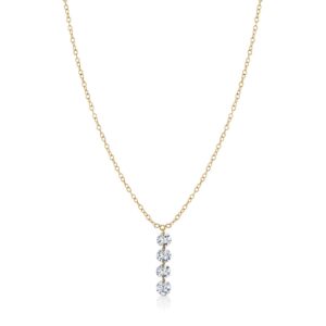 LG Dancers: 14KY 1 CTTW DRILLED LAB GROWN DIAM RD PENDANT 4 diamonds