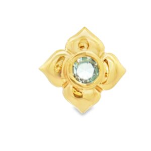95-00116 Pendant 14K YG .25 Ct Round Aquamarine Bezel Set 1.9 grams
