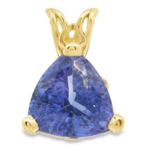 14K Yellow Gold Tanzanite Trillion Shape Pendant