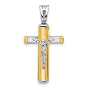 Leslie's 14K Two-Tone Polished Crucifix Pendant