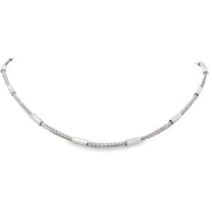 14K White Gold 18" 1.70mm Rope Stations Chain