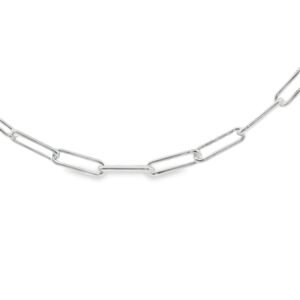 Sterling Silver Paperclip 4.5MM Chain Necklace - 18 Inches