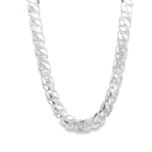 22" .925 Silver Miami Cuban Link Chain for Men - 66.74g Weight