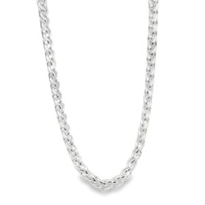 24" Silver 4mm Wheat Chain - 38.60g for Men
